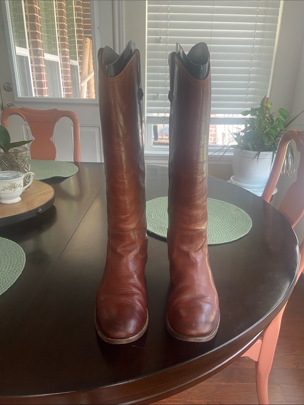 Frye Melissa Button Leather Riding Boots